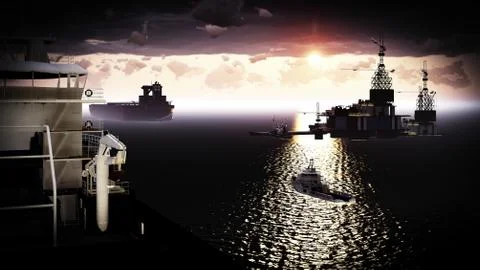 Oil rig  platform Illustrazione stock