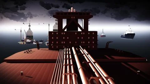 Oil rig  platform Stock Illustration