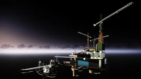 Oil rig  platform Stock Illustration