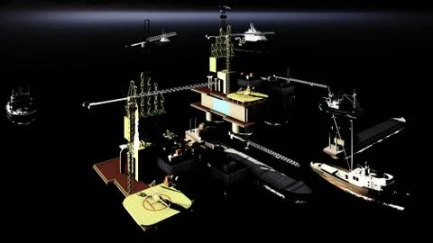 Oil rig  platform 库存插图