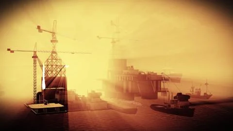 Oil rig  platform Stock Illustration