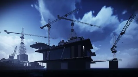 Oil rig  platform 库存插图