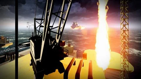 Oil rig  platform Stock Illustration