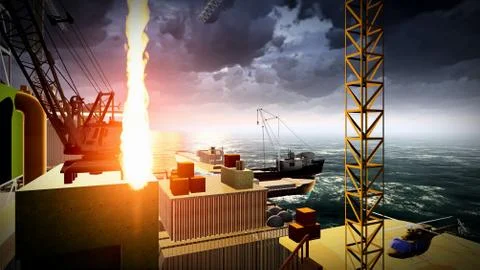 Oil rig  platform Illustrazione stock