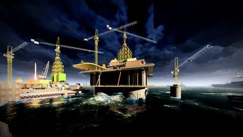 Oil rig  platform Stock-Illustration
