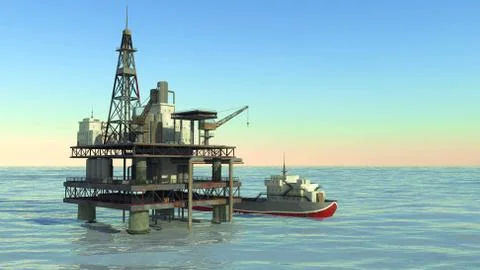 Oil rig  platform Illustrazione stock