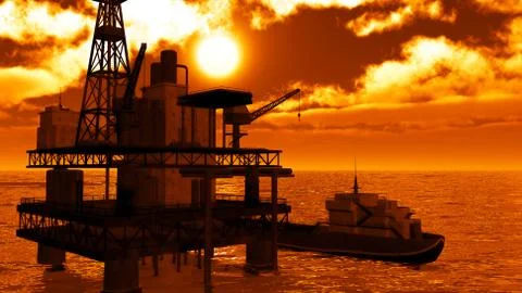 Oil rig  platform Illustrazione stock