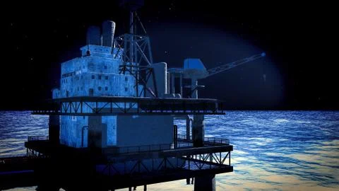 Oil rig  platform Stock-Illustration