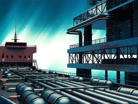 Oil rig  platform 스톡 일러스트