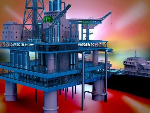 Oil rig  platform Ilustración de archivo