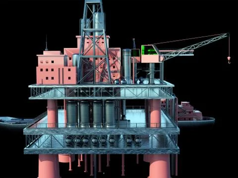 Oil rig  platform Stock Illustration