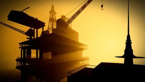 Oil rig  platform Stock Illustration
