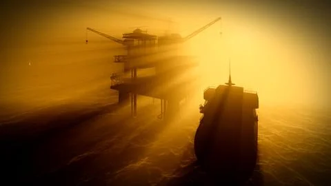 Oil rig  platform Stock Illustration