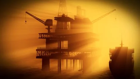 Oil rig  platform Illustrazione stock
