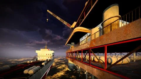 Oil rig  platform Stock Illustration