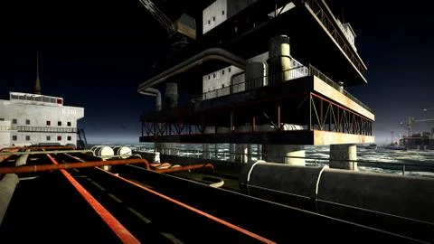 Oil rig  platform Stock Illustration