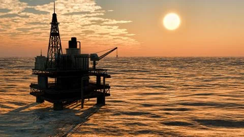 Oil rig  platform Stock Illustration