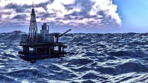 Oil rig  platform Illustrazione stock