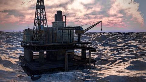 Oil rig  platform Stock-Illustration