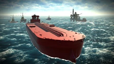 Oil rig  platform Illustrazione stock