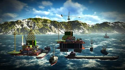 Oil rig  platform Illustrazione stock