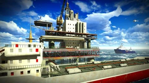 Oil rig  platform Stock Illustration