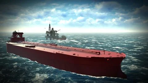 Oil rig  platform Stock Illustration
