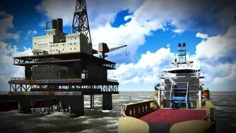 Oil rig  platform 스톡 일러스트