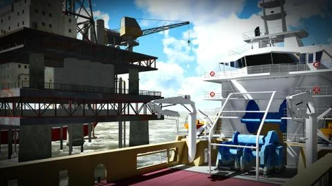 Oil rig  platform Stock Illustration