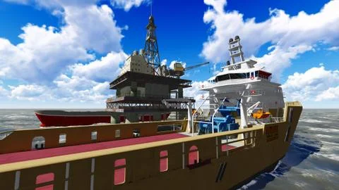 Oil rig  platform Stock Illustration