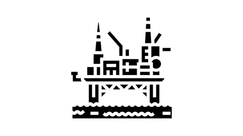 Oil rig platform petroleum engineer glyph icon animation 動画素材 326155165
