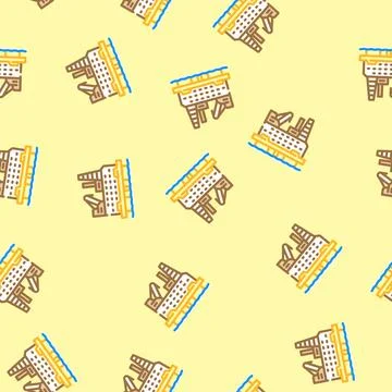 Oil rig platform petroleum engineer vector seamless pattern Stockillustratie