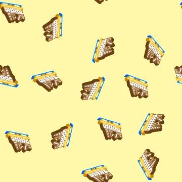 Oil rig platform petroleum engineer isometric icon seamless pattern Illustrazione stock