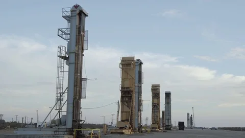 Oil Rig Pumps Stock Footage 71812105