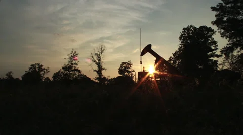 Oil Rig Sun Set 4K HD 库存影片 35348302