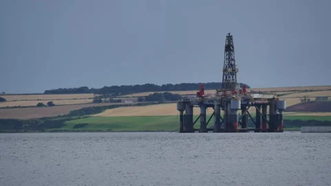 Oil Rigs and Platforms in the Cromarty Firth Scotland UK Stock Footage 169359547
