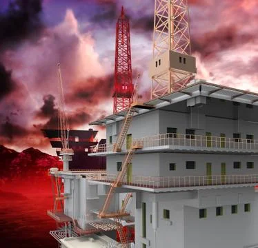 Oil rigs platforms 스톡 일러스트