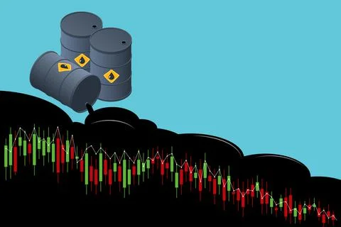 Oil rise and fall graph price chart. Oil and petroleum trading company. イラスト素材