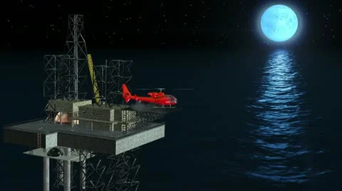 Oil sea platform Stock Footage 12149544