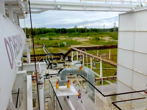 Oil separation unit. The primary separation stage and the final stage of sepa Stock Photos