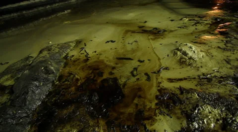 OIL SPILL DISASTER BLACK SLUDGE Stock Footage 27873659