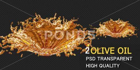 Oil splash with droplets on white bakckground. Macro camera 4K size. 3d illus PSD 템플릿