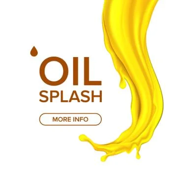 Oil Splash Vector. Extract Or Essential. Gasoline Banner. Advertisement. Clear 스톡 일러스트