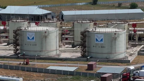 Oil storage facility Stock Footage 312146000