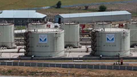 Oil storage facility Stock Footage 312146363