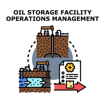 Oil storage facility operations management concept Stock Illustration