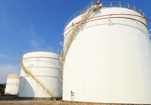 Oil storage tanks Stock Photos