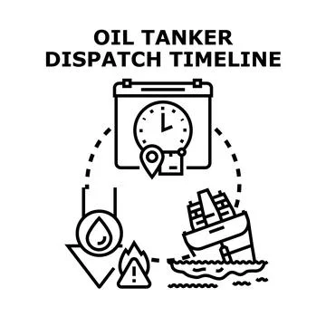 Oil tanker dispatch timeline vector concept Stock Illustration