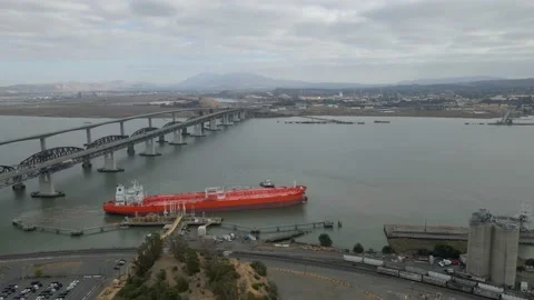 Oil Tanker Docking 02 Stock Footage 236498570