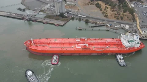 Oil Tanker Docking 06 Stock Footage 236492374